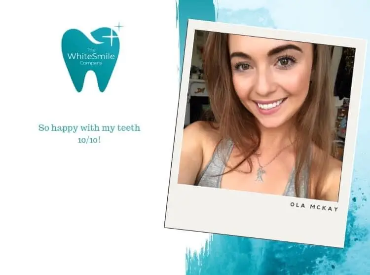 Five star customer review with photo - The White Smile Company Christchurch teeth whitening